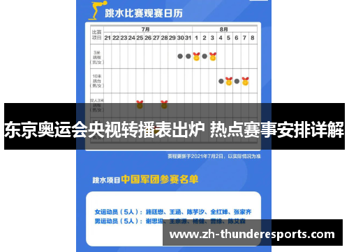 东京奥运会央视转播表出炉 热点赛事安排详解