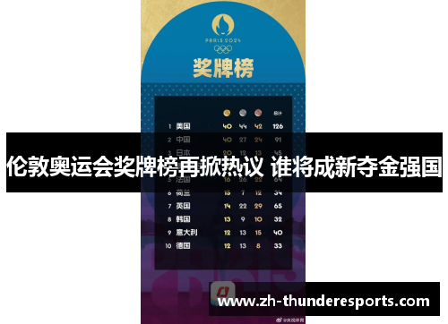 伦敦奥运会奖牌榜再掀热议 谁将成新夺金强国